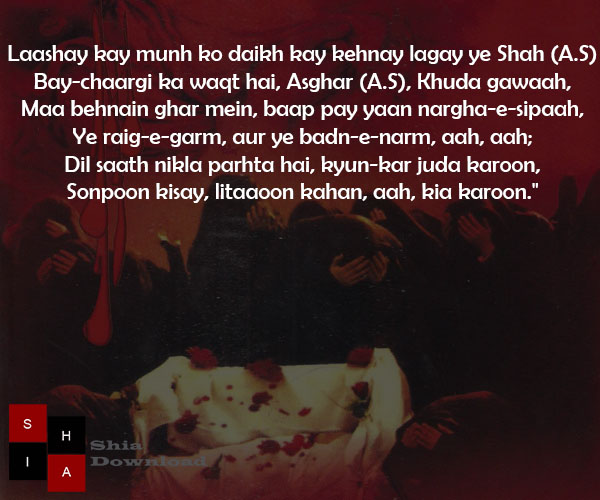 Laashay kay munh ko daikh kay kehnay lagay ye Shah AS | Ali Asghar a.s Shayari - Shia Download
